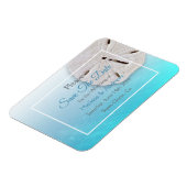 Aqua Blue Sand Dollar Wedding Save the Date Magnet Magneet (Linkerzijde)