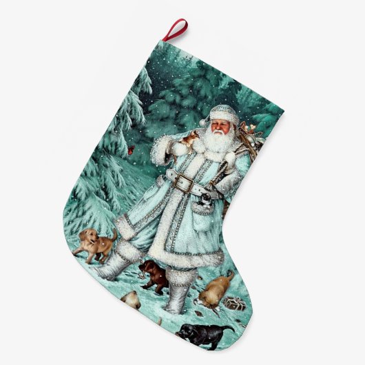  Aqua Blue Santa Claus kerststal Grote Kerstsok (Voorkant (Hangend))