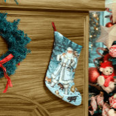  Aqua Blue Santa Claus kerststal Grote Kerstsok