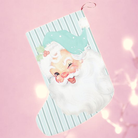  Aqua Blue Santa Wink kerstmis stoppen Kleine Kerstsok