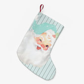  Aqua Blue Santa Wink kerstmis stoppen Kleine Kerstsok (Voorkant (Hangend))