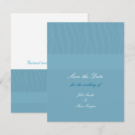 Aqua Blue Save the Date (Voorkant / Achterkant)
