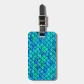 Aqua Blue Scales Bagagelabel (Voorkant verticaal)