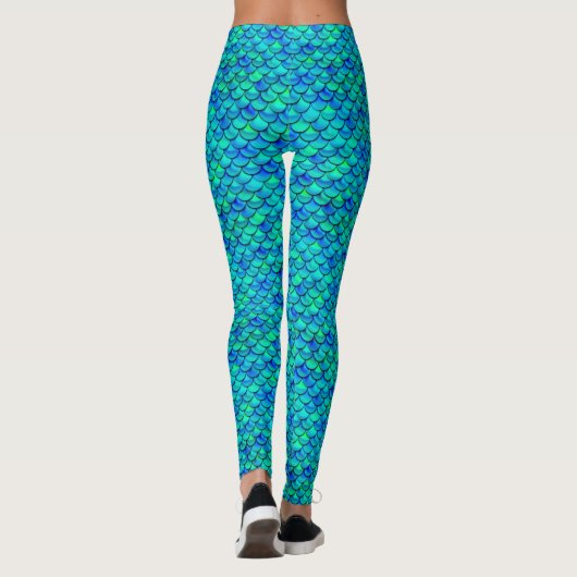 Aqua Blue Scales Leggings (Achterkant)