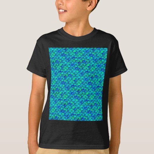 Aqua Blue Scales T-shirt (Voorkant)