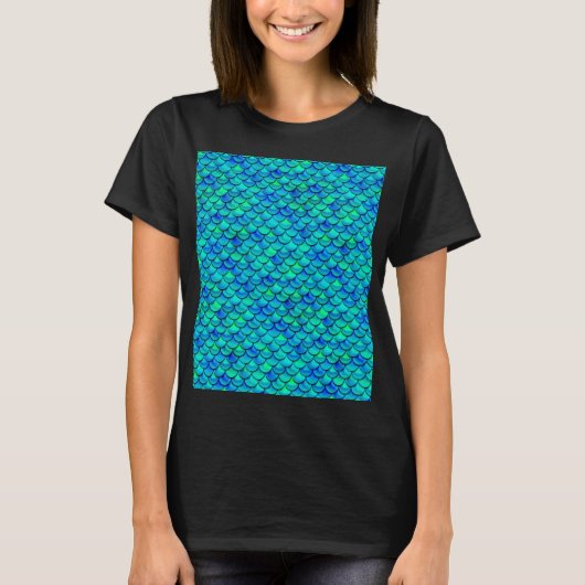 Aqua Blue Scales T-shirt (Voorkant)