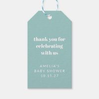 Aqua Blue Schattige Custom Baby shower Dank u