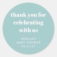 Aqua Blue Schattige Custom Baby shower Dank u