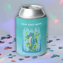 Aqua Blue Seahorse Creature Lijst Bubbles Blikjeskoeler