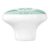 Aqua Blue Seahorse Faux Wood Lade knop (Zijkant)