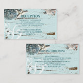 Aqua Blue Seashell Beach bruiloft detail Informatiekaartje (Voorkant / Achterkant)