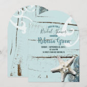 Aqua Blue Seashell Beach vrijgezellenfeest Kaart (Voorkant / Achterkant)