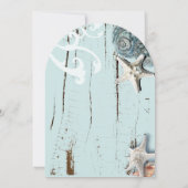 Aqua Blue Seashell Beach vrijgezellenfeest Kaart (Achterkant)