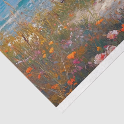 Aqua Blue Seaside Gypsy Caravan Decoupage Tissuepapier (Detail)