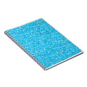 Aqua Blue Shimmer Glitter Notitieboek (Rechterzijde)