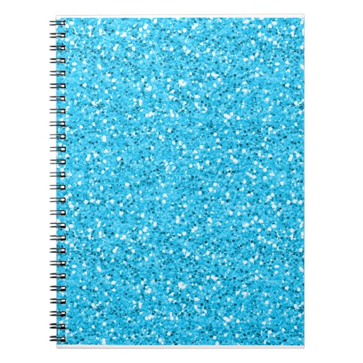 Aqua Blue Shimmer Glitter Notitieboek (Voorkant)