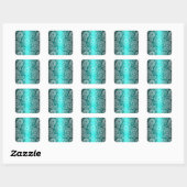 Aqua Blue Shimmer Satin White Lace Paisley Sticker (Vel)