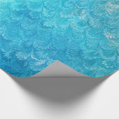Aqua Blue Shiny Zee Shell Mermaid Fish Scales Cadeaupapier (Hoek)