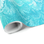Aqua Blue Shiny Zee Shell Mermaid Fish Scales Cadeaupapier (Rol Hoek)