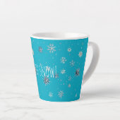 Aqua Blue Silver White Christmas Snowflakes Latte Mok (Rechterhoek)
