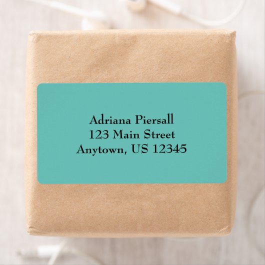 Aqua Blue Simple Plain Shipping Labels (Insitu)