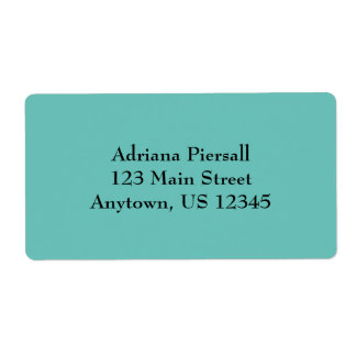 Aqua Blue Simple Plain Shipping Labels