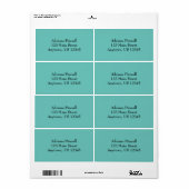 Aqua Blue Simple Plain Shipping Labels (Full Sheet)