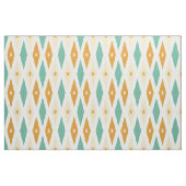 Aqua Blue Sinaasappel Diamonds Sterren Mid Century Stof (Fat Quarter)