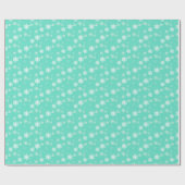 Aqua Blue Snow Flurries Cadeaupapier (Vlak)