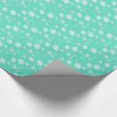 Aqua Blue Snow Flurries Cadeaupapier (Hoek)