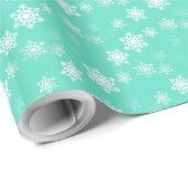 Aqua Blue Snow Flurries Cadeaupapier (Rol Hoek)