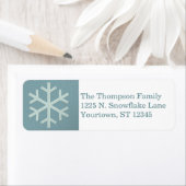 Aqua Blue Snowflake Faux Felt/Embroidery Custom Etiket (Insitu)