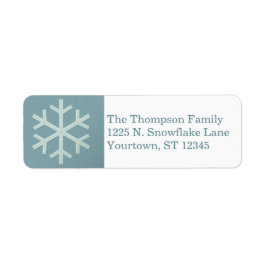 Aqua Blue Snowflake Faux Felt/Embroidery Custom Etiket