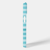 Aqua Blue Soft Stripes Waterverf Patroon Case-Mate iPhone Case (Achterkant / Rechts)