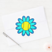 Aqua Blue Softball Meisje Ronde Sticker (Envelop)