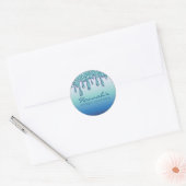 Aqua Blue Sparkle Drippy Drip Party Swag Ronde Sticker (Envelop)