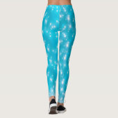 Aqua Blue Sparkle Faux Glitter Leggings (Achterkant)