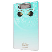 Aqua Blue Sparkle Gold Makeup Eyes Lashes Modern Klembord (Links)