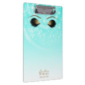 Aqua Blue Sparkle Gold Makeup Eyes Lashes Modern Klembord (Rechts)