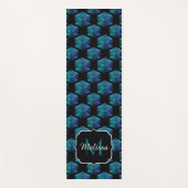Aqua blue sparkles diamantgeometrisch Monogram Yogamat (Voorkant)