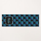 Aqua blue sparkles diamantgeometrisch Monogram Yogamat (Voorkant (horizontaal))
