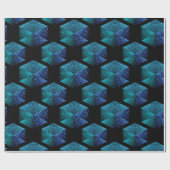 Aqua blue sparkles diamantgeometrisch patroon zwar cadeaupapier (Vlak)