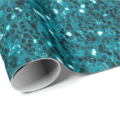 Aqua blue sparkles glitter rustige bruin hout cadeaupapier (Rol Hoek)