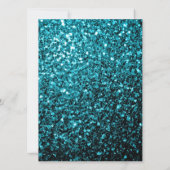 Aqua blue sparkles Sweet 16 elegant script Kaart (Achterkant)