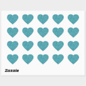 Aqua Blue Sparkly Glitter Hart Sticker (Vel)