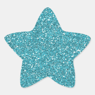  Aqua Blue Sparkly Glitter Ster Sticker