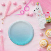 Aqua Blue Specialized Weddenpapier Borden Papieren Bordje (Feest)