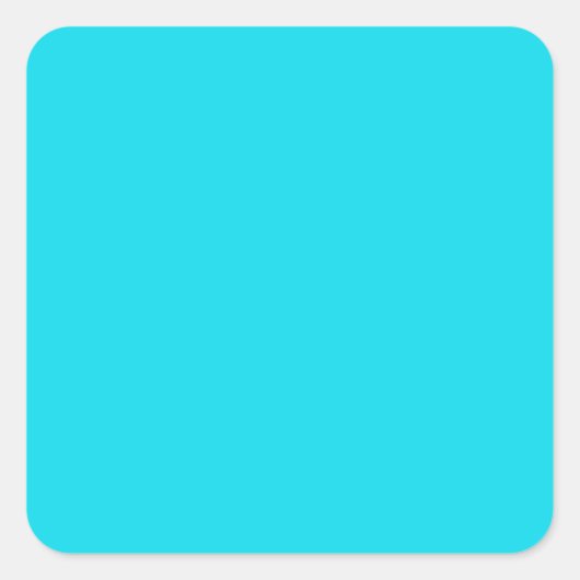 Aqua Blue Square Sticker (Voorkant)