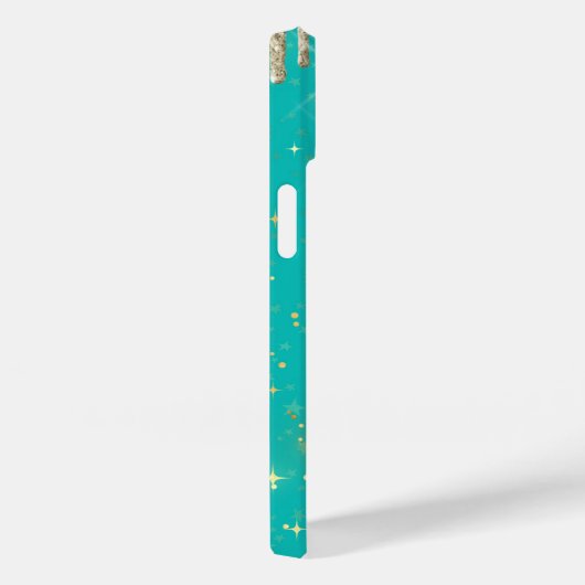 Aqua Blue Star Sparkle Silver Glitter Drivers Case-Mate iPhone Case (Achterkant / Rechts)