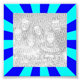 Aqua Blue Starburst Lijst Foto Afdruk